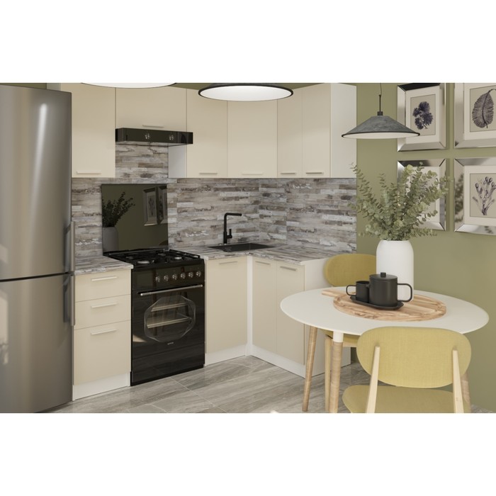 Кухонный гарнитур угловой «Дюна оптима - 5», 1200×2000 мм, цвет кашемир/канадская хижина